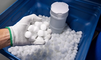 Handful of water softner salt pellets