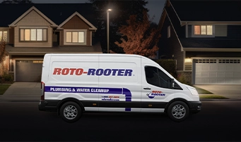Roto-Rooter van pulls up for expert dishwasher installation in Portland